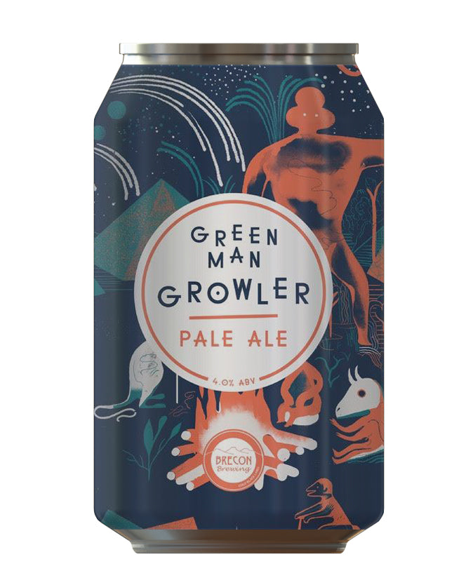 Green Man Growler Pale Ale 4.0% (ABV), Case of 24x 330ml cans